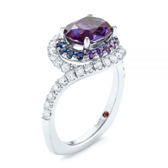 Sapphire diamond ring - Picture 5 of 8
